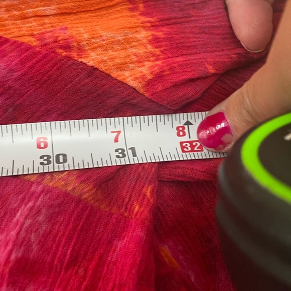 Catherine’s Red Pink Watercolor Button Down Shirt Women’s Plus Size 3X Petite - Picture 8 of 11